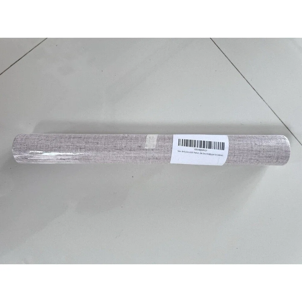 Beige Gray Wallpaper Grasscloth Peel Stick Wallpaper Contact Paper 15.7